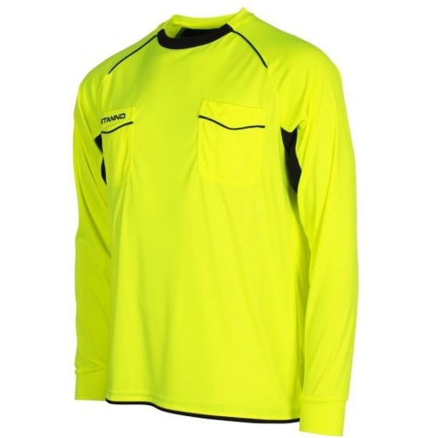 Stanno 429003 Bergamo Referee Shirt l.m. - Neon Yellow-Black - L
