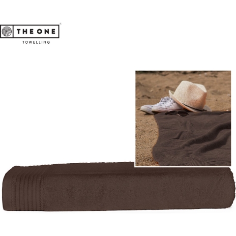 The One Towelling TH1000 Classic Beach Towel - Taupe - 100 x 180 cm