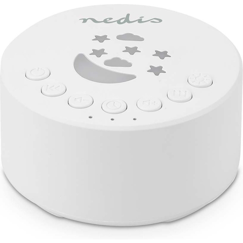 Nedis White Noise Machine | 18 Sound Options | 1 W | Maximale batterijduur: 18 uur | Dimbaar Licht | Tijdschakelaar | Wit - SLAD200WT