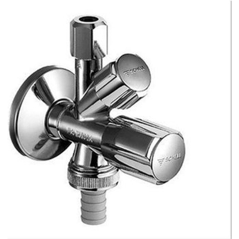 Kirchhoff SCHELL-haakse-apparaataansluiting, chroom, 1/2"ET x 3/4"ET x 3/8"ET x 10 mmQ, zelfdichtend - 35450699