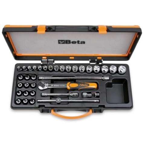 Beta Doppendoos met 17 dopsleutels, 12 schroevendraaier-doppen en 5 toebehoren 910B/C29 - 009100945