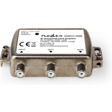 Nedis CATV-Versterker | 12 dB | 85-1218 MHz | Zilver | 1 stuks - SAMP41120ME SAMP41120ME