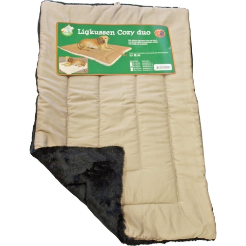 Ligkussen cozy duo beige zwart 104 x 67 cm - Gebr de boon
