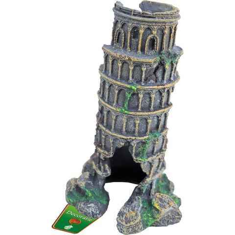 Polyresin ornament toren van Pisa groen 15x22 cm Gebr de Boon - Gebr de boon