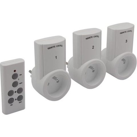 Set stopcontacten met afstandsbediening (3 stopcontacten afstandsbediening) - Velleman