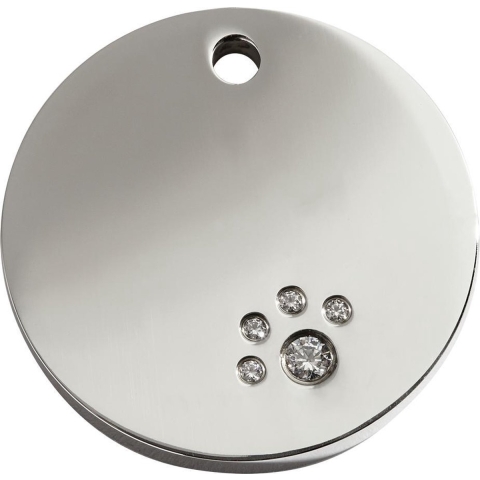 Circle Swarovski hondenpenning medium/gemiddeld dia. 3 cm - Reddingo