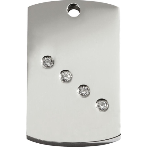 Rectangle Swarovski hondenpenning large/groot 2,8 cm x 4,2 cm - Reddingo