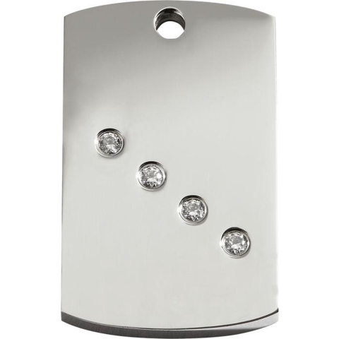 Rectangle Swarovski hondenpenning small/klein 1,4 cm x 2,3 cm - Reddingo