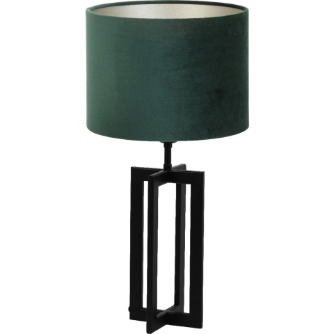 Light & Living Tafellamp Mace|Velours - Zwart|Dutch Green - Ø30x56cm