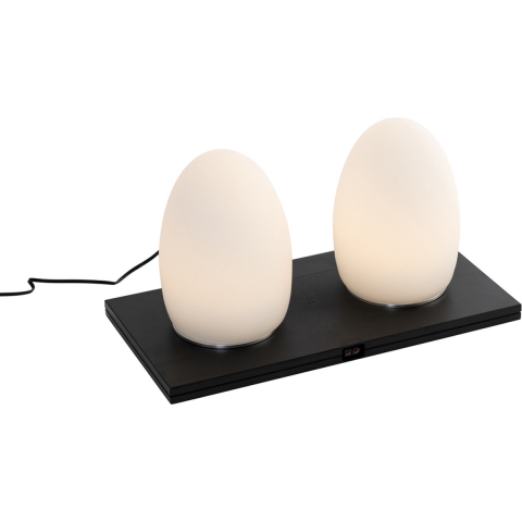 QAZQA Set van 2 tafellampen wit RGBW oplaadbaar - Eggo