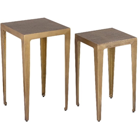 PTMD Rivva Brass casted alu square side table sv2 low