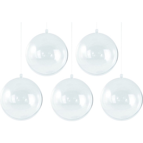 DIY kerstballen - 15x st - transparant - D12 cm - Hobby - knutselen -