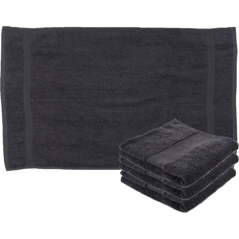 Towelcity Luxe badhanddoek - 4x - donkergrijs - 50 x 90 cm - 550 grams - Badkamer textiel - Katoen -