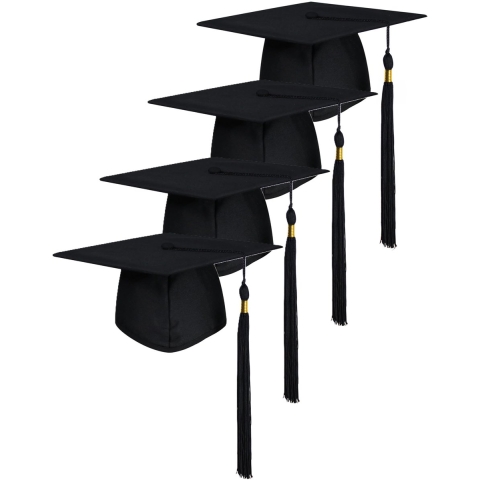 Afstudeer/geslaagd hoedje - 12x - zwart - volwassenen - Examen diploma uitreiking feestartikelen -
