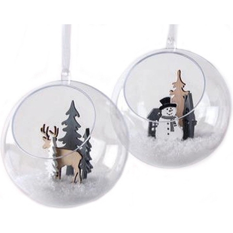 5x Transparante DIY open kerstbal 12 cm -