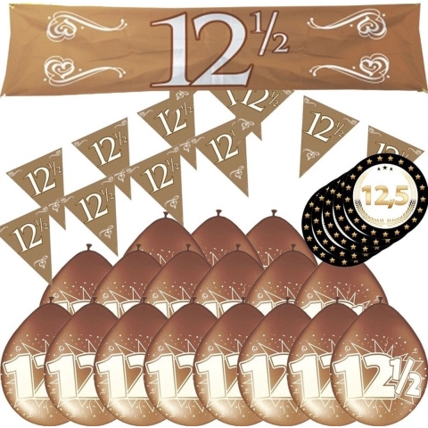 Compleet jubileum pakket versiering 12,5 jaar getrouwd thema -