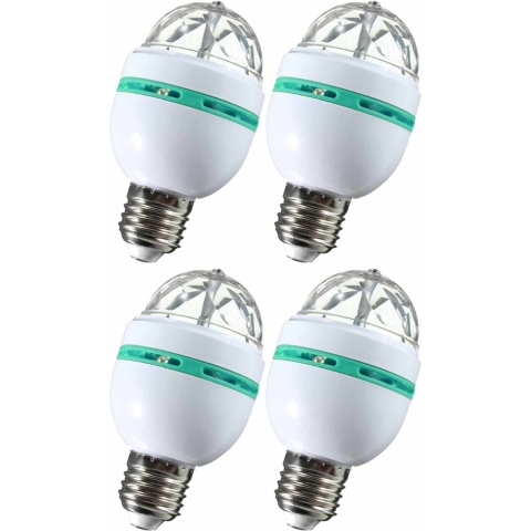 Pakket van 4x stuks disco lampen/lichten E27 fitting 30 effecten -