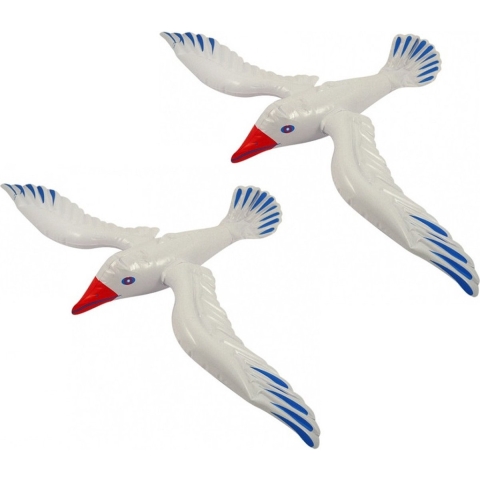 5x stuks opblaasbare zeemeeuw vogels 67 cm -