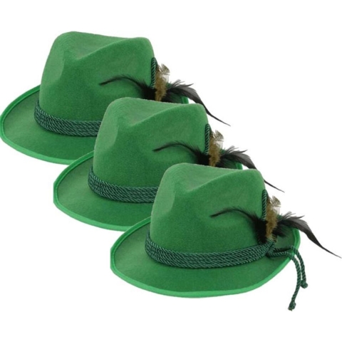 6x stuks groen Tiroler hoedje verkleedaccessoire voor volwassenen -