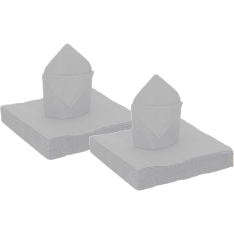 100x stuks feest servetten zilver - 40 x 40 cm - papier -