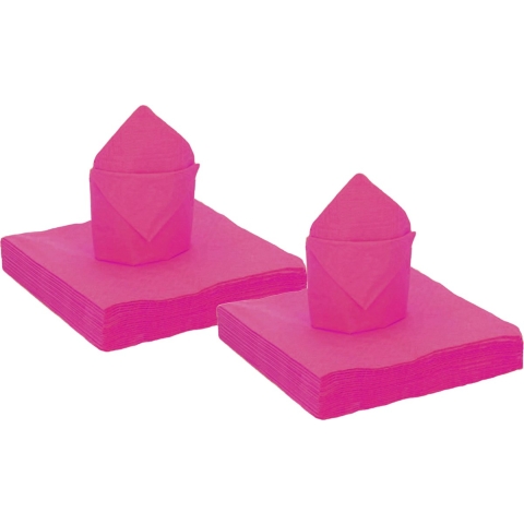 100x stuks feest servetten fuchsia roze - 40 x 40 cm - papier -