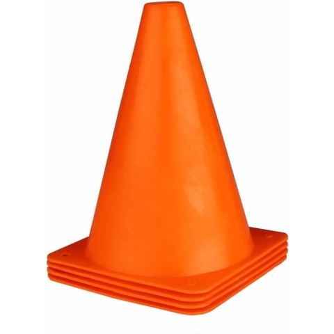 Pionnen - 24x stuks - oranje - 17 cm - plastic - pionnetjes - sport/voetbal training -