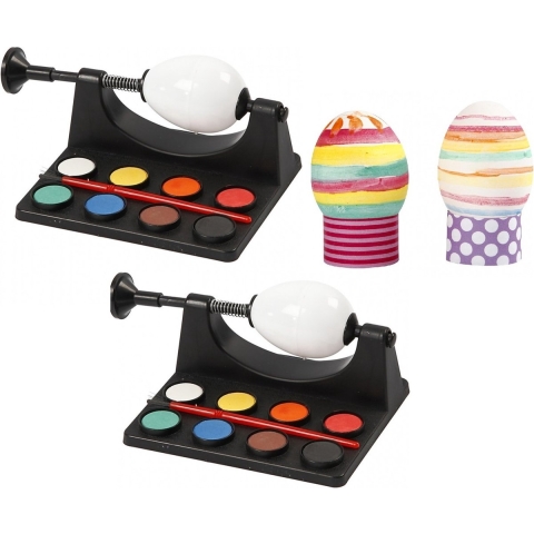 4x Paaseieren schilderen setje inclusief 12x witte plastic paaseieren -