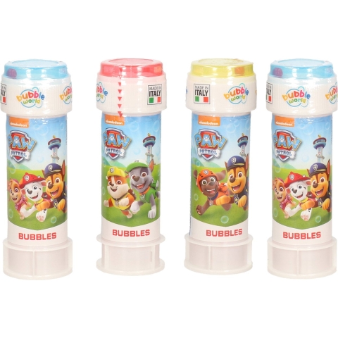 24x Paw Patrol bellenblaas flesjes met bal spelletje in dop 60 ml voor kinderen -