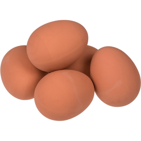 Nep stuiterend ei - 10x - rubber - bruin - 5 cm - stuiterbal fop eieren -