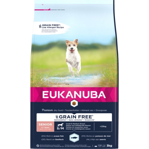 Eukanuba Senior Graanvrij Small-Medium Hondenvoer Vis 3 kg