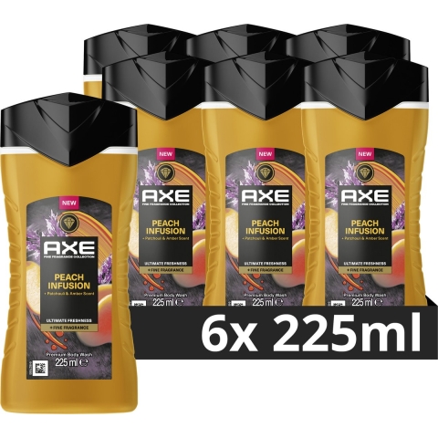 6x Axe Douchegel Peach Infusion 225 ml
