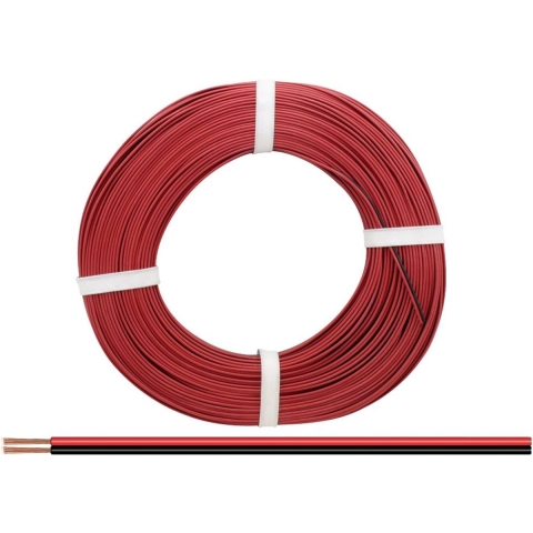 Donau Elektronik 250-01-25 Draad 2 x 0.50 mm² Rood, Zwart 25 m