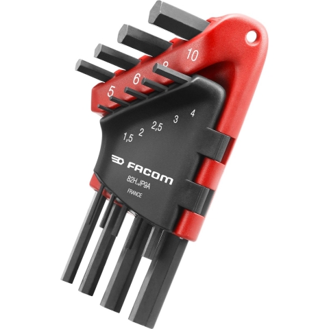 Facom 82H.JP9A Inbus Haakse schroevendraaierset 1.5 mm, 2 mm, 2.5 mm, 3 mm, 4 mm, 5 mm, 6 mm, 8 mm, 10 mm 9-delig