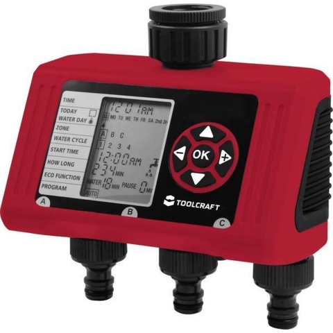 TOOLCRAFT Easy Trio 2302366 Besproeiingscomputer werkt op batterijen