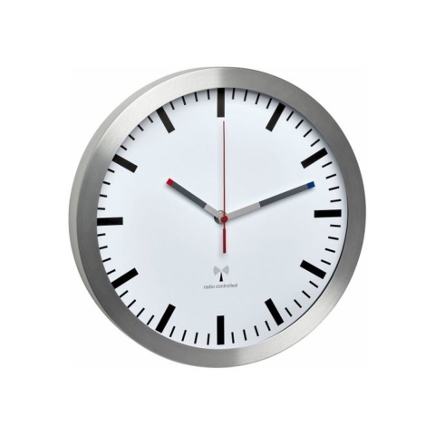 TFA Dostmann 60.3528.02 Wandklok Zendergestuurd 300 mm x 45 mm Aluminium Slepend uurwerk (geluidsloos)