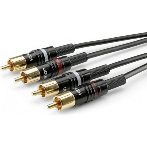 Sommer Cable HBP-C2-0600 Jackplug / Cinch Audio Aansluitkabel [2x Cinch-stekker - 2x Cinch-stekker] 6.00 m Zwart