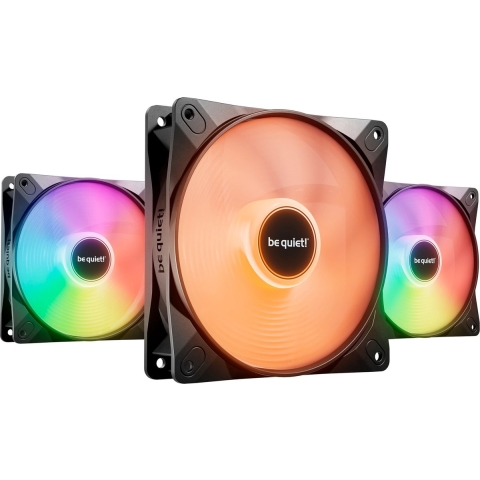 BeQuiet LIGHT WINGS LX 120mm PWM Triple-Pack PC-ventilator Zwart (b x h x d) 120 x 120 x 25 mm Incl. LED-verlichting