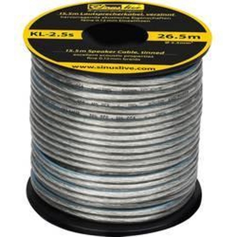 Sinuslive KL-2,5S Luidsprekerkabel 1 x 2.5 mm² Zilver 15.5 m