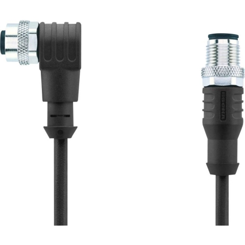 Escha 8046941 Sensor/actuator connector, geassembleerd M12 Aantal polen: 8 Stekker, recht, Bus, haaks 2.00 m 1 stuk(s)