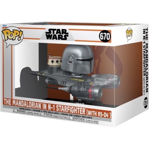 Star Wars Funko Pop Vinyl: The Mandalorian in N-1 Starfighter with R5-D4