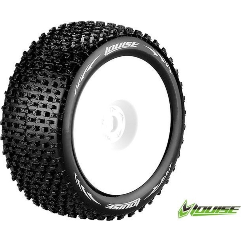 Louise T-PIRATE Super Soft banden op witte disc velgen voor 1/8 truggy - 1/2 offset