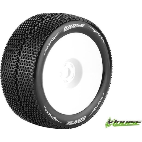 Louise T-TURBO Soft banden op witte disc velgen voor 1/8 truggy - 1/2 offset