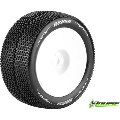 Louise T-TURBO Super Soft banden op witte disc velgen voor 1/8 truggy - 1/2 offset