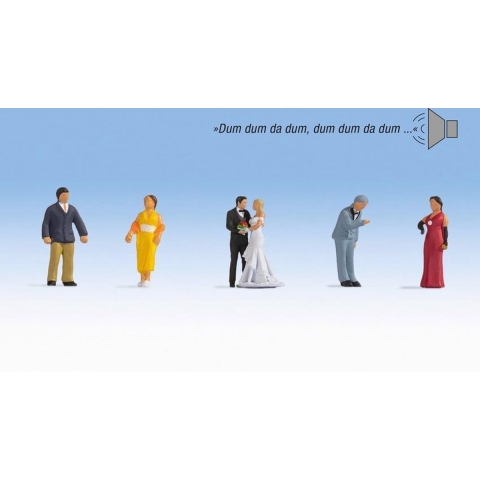 NOCH 0012861 H0 Bruiloft figuren Kant-en-klare module, Scène met geluid