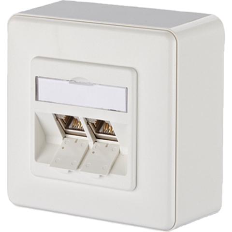 Metz Connect 1309120002-E Netwerkdoos Opbouw (op muur) CAT 6 2 poorten Zuiver wit
