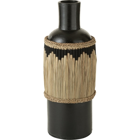 J-Line Vaas Motief Terracotta|Gras Zwart|Naturel