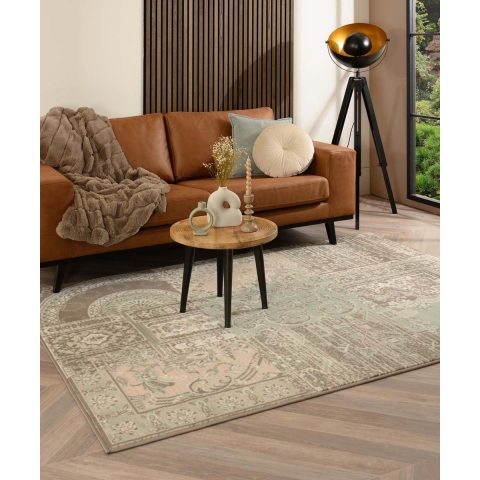 Tapeso Vloerkleed patchwork - Ease Agatha zachtgroen - 160x230 cm