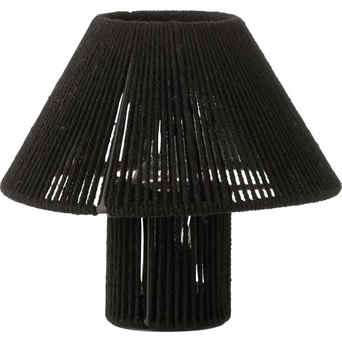 J-Line lamp - metaal|katoen - zwart - LED lichtjes