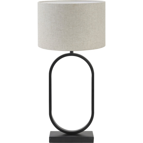 Light & Living Tafellamp Jamiri|Livigno - Zwart|Naturel - Ø30x67cm