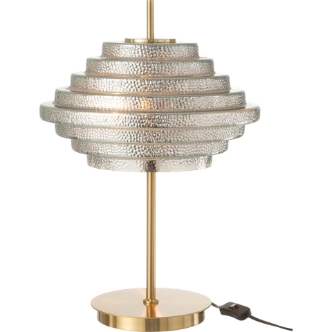 Tafellamp Led Goud Metaal|rookglas